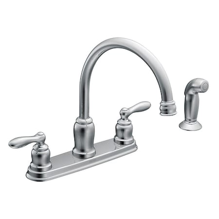 Moen Moen Caldwell Two Handle Chrome Kitchen Faucet Side Sprayer Included CA87888